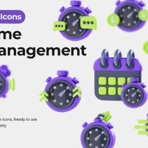 دانلود رایگان آیکن سه بعدی مدیریت زمان